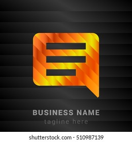 Comments Orange, Yellow and Black silk fashion premium icon / Logo