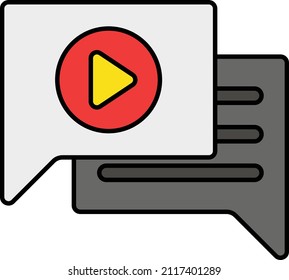 Comments and Reviews Vector Color Icon Design, Video blogger Symbol, vlogger or videography equipment Sign, motion pictures and film maker Stock illustration, Discussion Bubble Concept