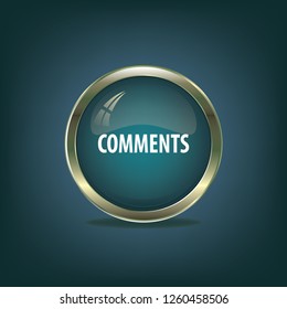 Comments vector button, web design element