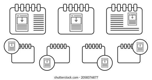 Comments vector icon in calender set illustration for ui and ux, website or mobile application