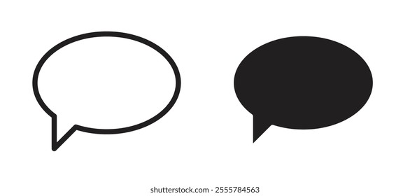 Comments vector icon set in black color.