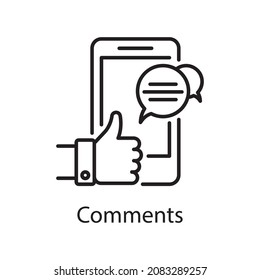 Comments vector outline Icon Design illustration. Web And Mobile Application Symbol on White background EPS 10 File