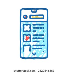 vetor de esboço de ícone de doodle do aplicativo de comércio. sinal do aplicativo de comércio. ilustração de símbolo isolado