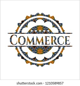 Commerce arabesque emblem. arabic decoration.