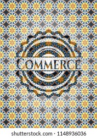 Commerce arabic style badge. Arabesque decoration.