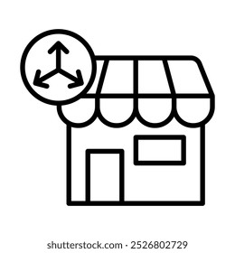 Ilustração de vetor de linha de ícone do Eixo de Comércio