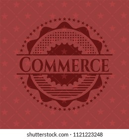 Commerce badge with red background