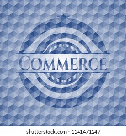 Commerce blue hexagon emblem.