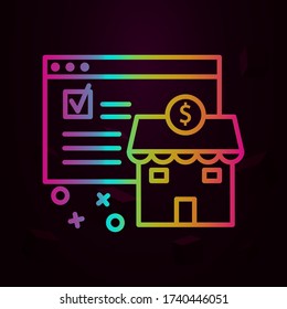 Navegador de comercio dólar tienda icono nolan Línea delgada simple, contorno vector de iconos de compras en línea para ui y ux, sitio web o aplicación móvil