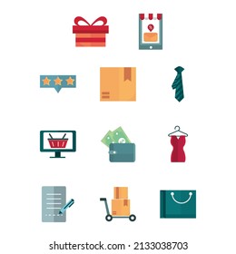 Commerce and business icon set design-3