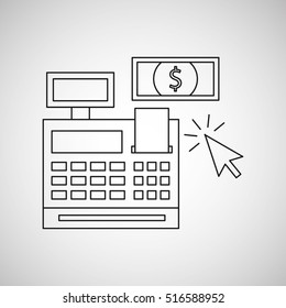commerce cash register money icon graphic vector illustration eps 10
