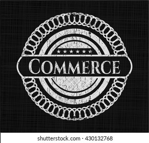 Commerce chalk emblem, retro style, chalk or chalkboard texture