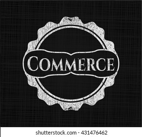 Commerce chalkboard emblem written on a blackboard