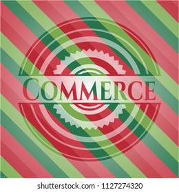 Commerce christmas emblem background.