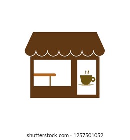 Commerce, coffee shop, store icon. Vector illustration.