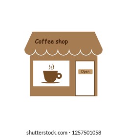 Commerce, coffee shop, store icon. Vector illustration.