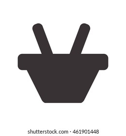 Commerce concept represented by shopping basket icon. Isolated and flat illustration