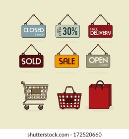 commerce design over beige background vector illustration