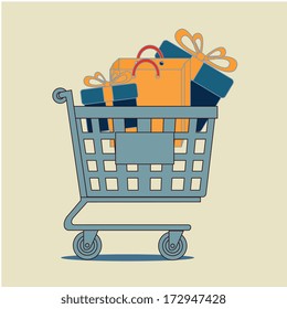 commerce design over  beige  background vector illustration