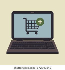 commerce design over beige   background vector illustration