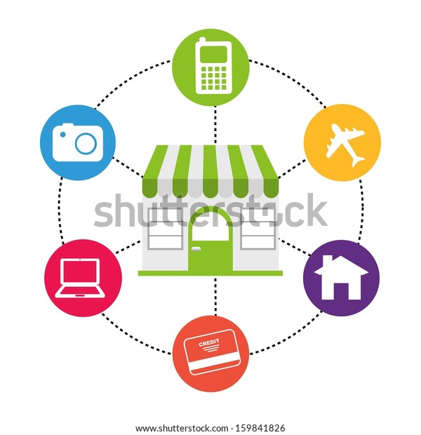 commerce design over white background vector\
illustration  