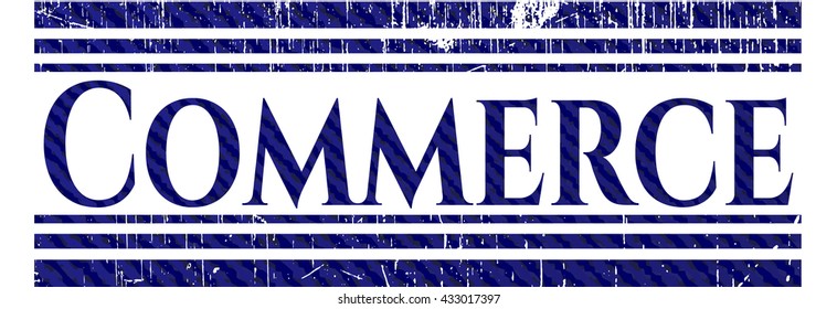 Commerce emblem with jean background