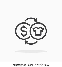 Commerce exchange icon in line style. For your design, logo. Vector illustration. Editable Stroke.