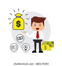 commerce and finance flat icons vector illustration design