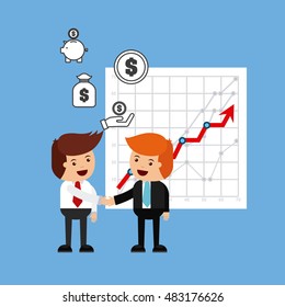 commerce and finance flat icons vector illustration design