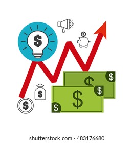 commerce and finance flat icons vector illustration design