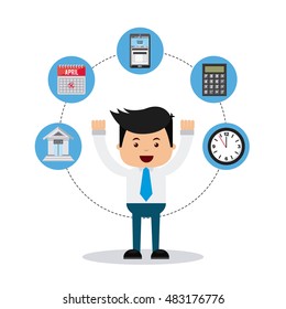 commerce and finance flat icons vector illustration design