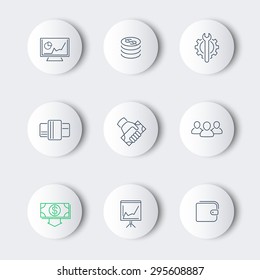 commerce, finance, payments line round modern icons, vector illustration, eps10, easy to edit