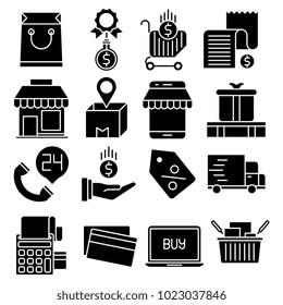 Commerce glyph vector icons