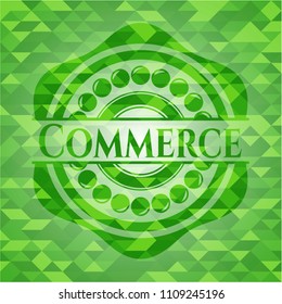  Commerce green emblem with mosaic background