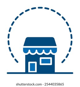 Línea de icono de Commerce Hub Ilustración vectorial