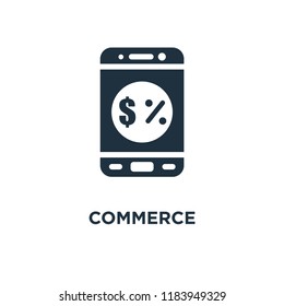 Commerce icon. Black filled vector illustration. Commerce symbol on white background. Can be used in web and mobile.