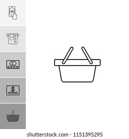 Commerce icon. collection of 6 commerce outline icons such as credit card, dollar card, atm money withdraw, cash payment. editable commerce icons for web and mobile.