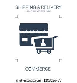 commerce icon. high quality filled commerce icon on white background. from shipping delivery collection flat trendy vector commerce symbol. use for web and mobile