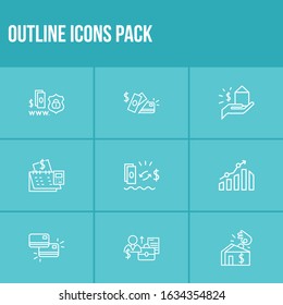 Commerce Icon Set And Card To Card With Money Flow, Cash From Card And Deposit. Achievement Related Commerce Icon Vector For Web UI Logo Design.