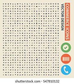 Commerce icon set clean vector