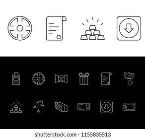 Commerce icon set and wallet with prize, channel and benefit. Shirt related commerce icon vector for web UI logo design.