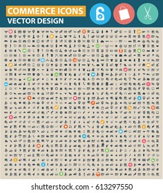 Commerce icon set,clean vector
