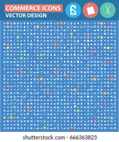 Commerce icon set,clean vector