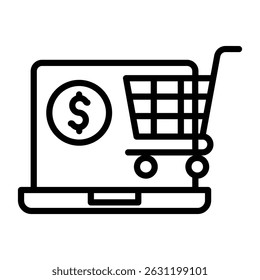 Icono de comercio de estilo de línea de colección única
