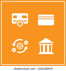 commerce icon. This set with credit card, transaction and bank vector icons for mobile and web