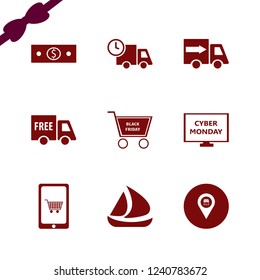commerce icon. commerce vector icons set ship, store location, cyber monday computer and shopping cart