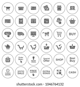 Commerce Icons, Fashion Design Icons Set - Shopping Illustrations Collection