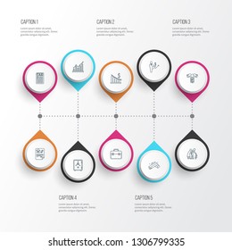Commerce icons line style set with fund transfer, safe, money decrease and other pension elements. Isolated vector illustration commerce icons.