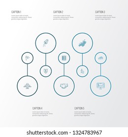Commerce icons line style set with stock market, wallet, diagram and other arithmetic elements. Isolated vector illustration commerce icons.