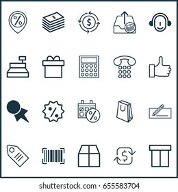 Commerce Icons Set. Collection Of Cardboard, Recurring Payements, Employee And Other Elements. Also Includes Symbols Such As Paper, Shopping, Paid.